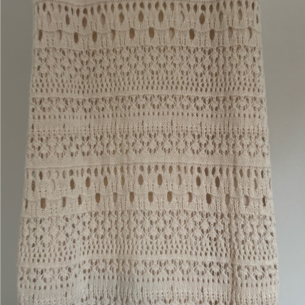 Elegant Cream Crochet Dress